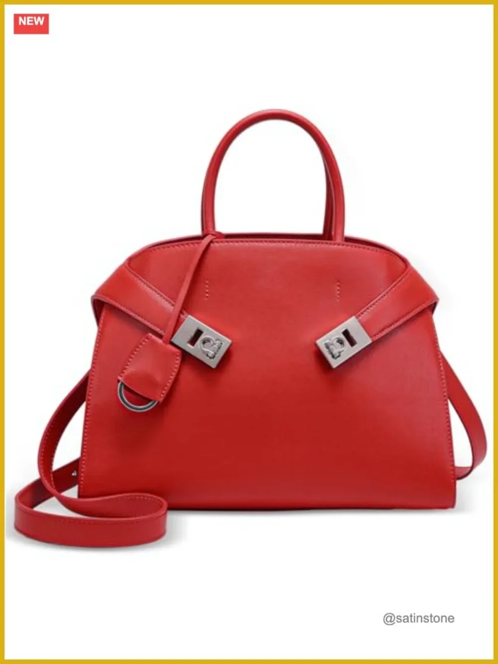 Handmade Italian Leather Tote Crossbody Bag Adjustable Strap